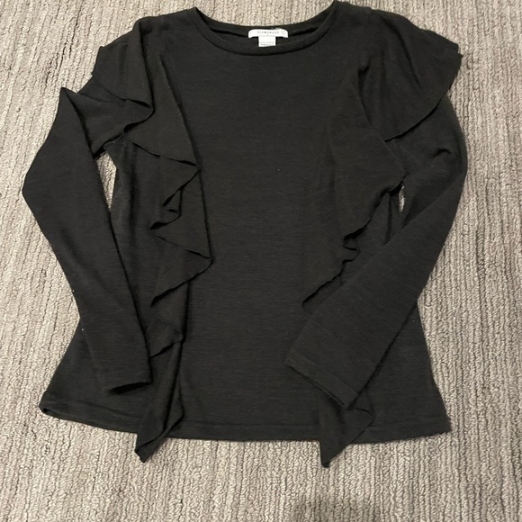 Elevate the every day with this black lightweight, ruffle sweater. - Picture 8 of 11